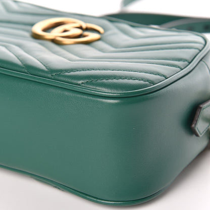 Gucci Calfskin Matelasse Small GG Marmont Chain Shoulder Bag Emerald Green 6 of 10