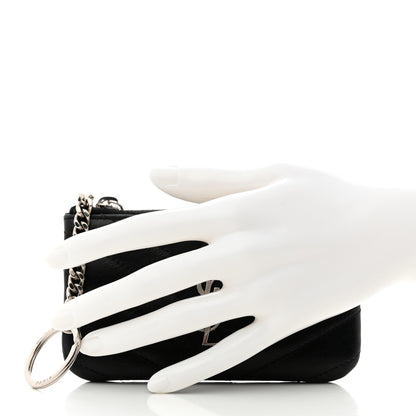 Saint Laurent Calfskin Matelasse Monogram Key Pouch Black 2 of 7
