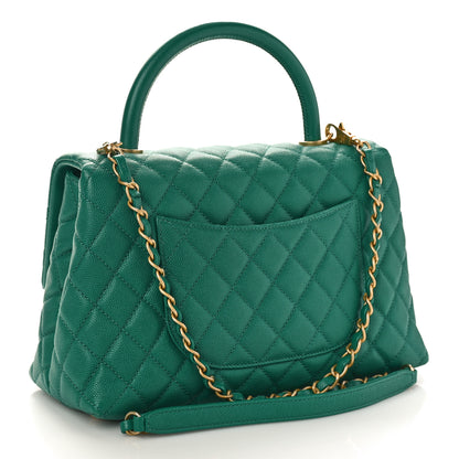 Chanel Caviar Quilted Small Coco Handle Flap Green 2 of 10