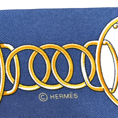 Hermes Silk Lift Profile Twilly Marine Black Gold 4 of 4