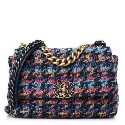 Chanel Tweed Quilted Medium Chanel 19 Flap Dark Multicolor 1 of 9