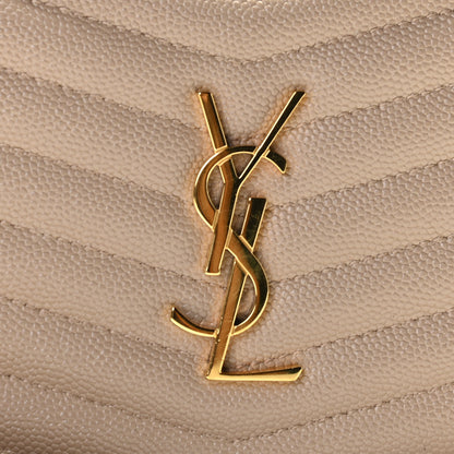 Saint Laurent Grain De Poudre Matelasse Monogram Mini Lou Camera Bag Dark Beige 7 of 11