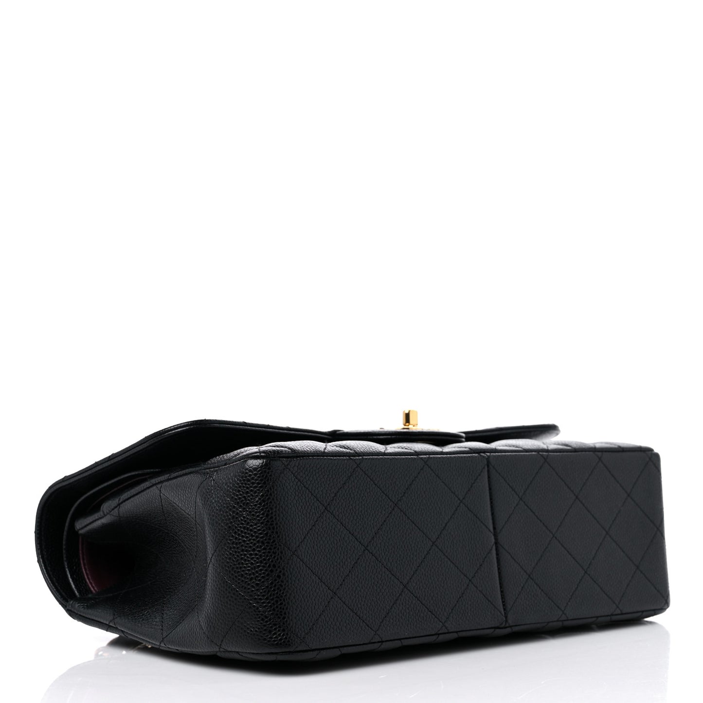 Caviar Quilted Jumbo Double Flap Black
