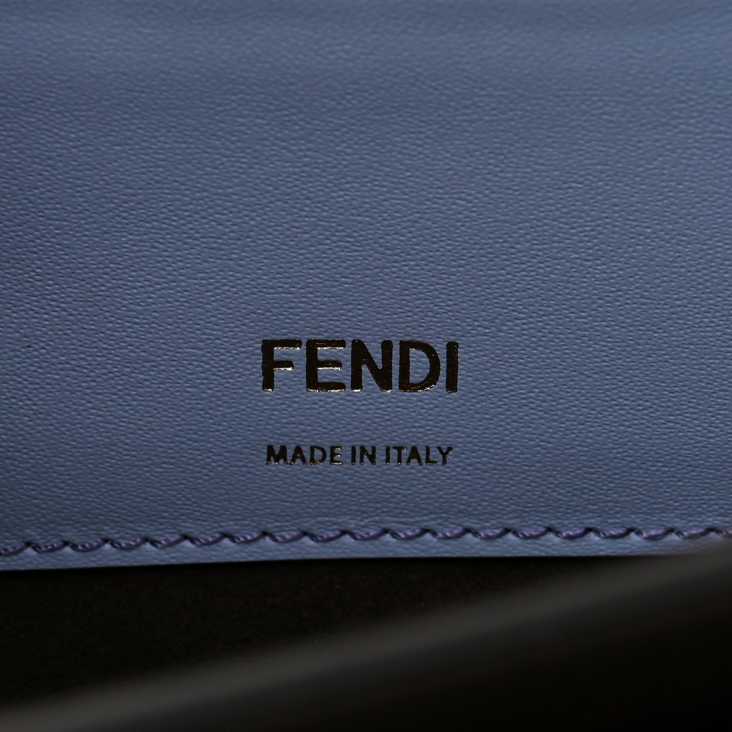 Fendi Vitello King Mini Flat Baguette Azzurro Sky 6 of 11