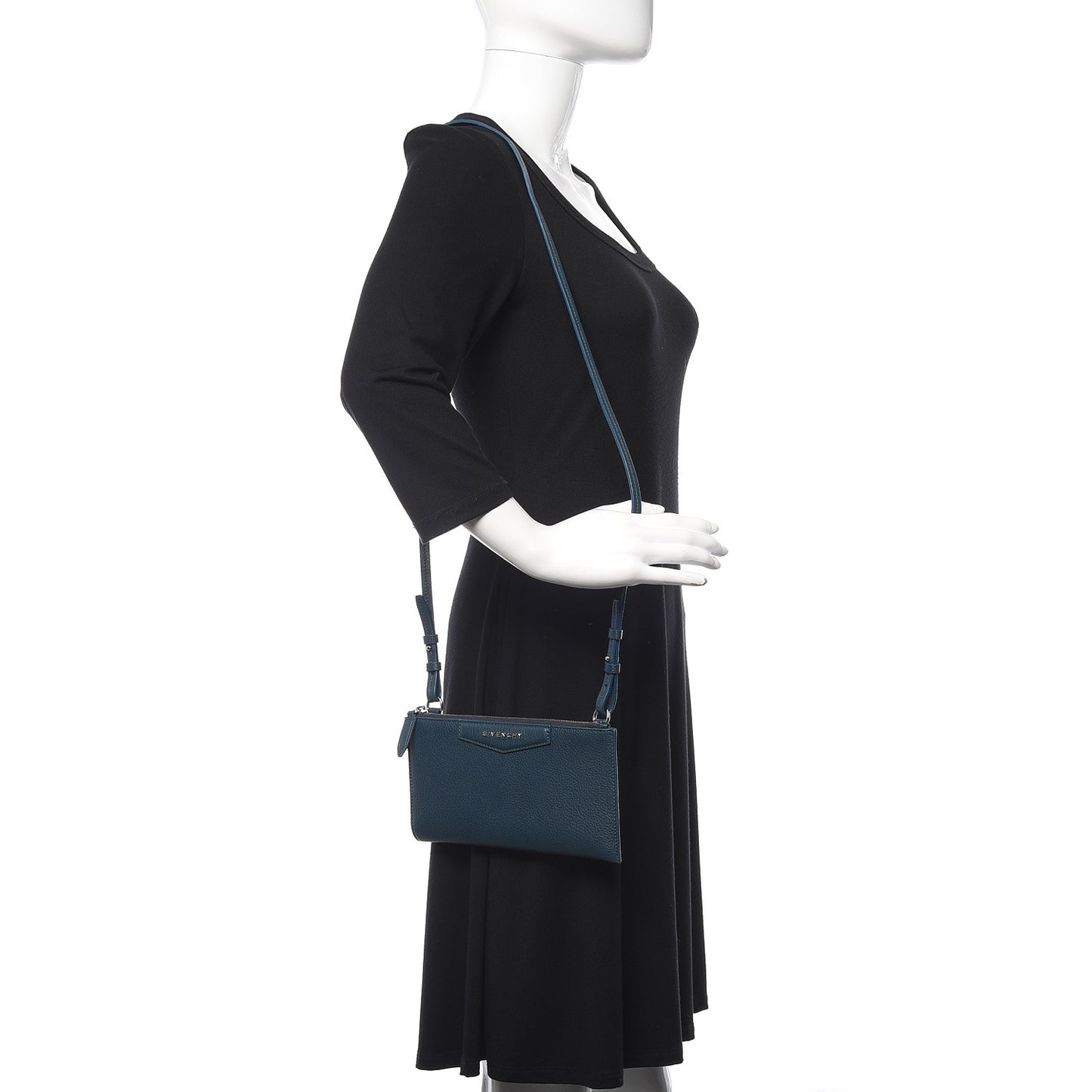 Grained Goatskin Antigona Crossbody Peacock Blue