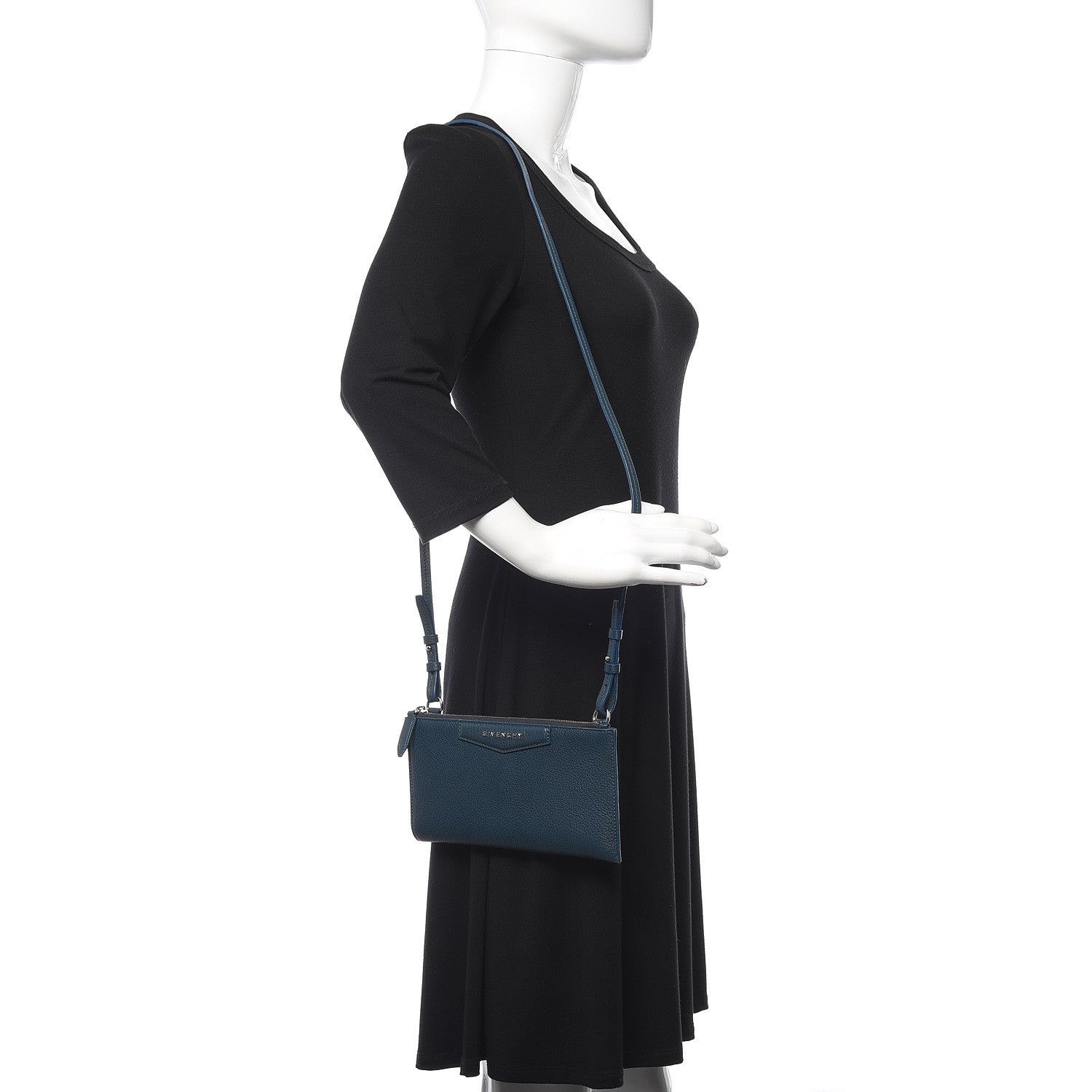 Givenchy Grained Goatskin Antigona Crossbody Peacock Blue 2 of 11