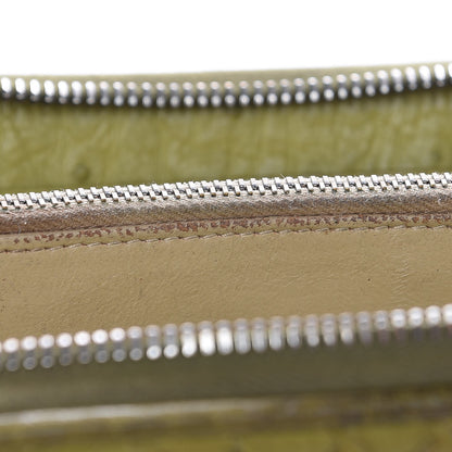 Bottega Veneta Ostrich Intrecciato Zip Around Wallet Green 11 of 12