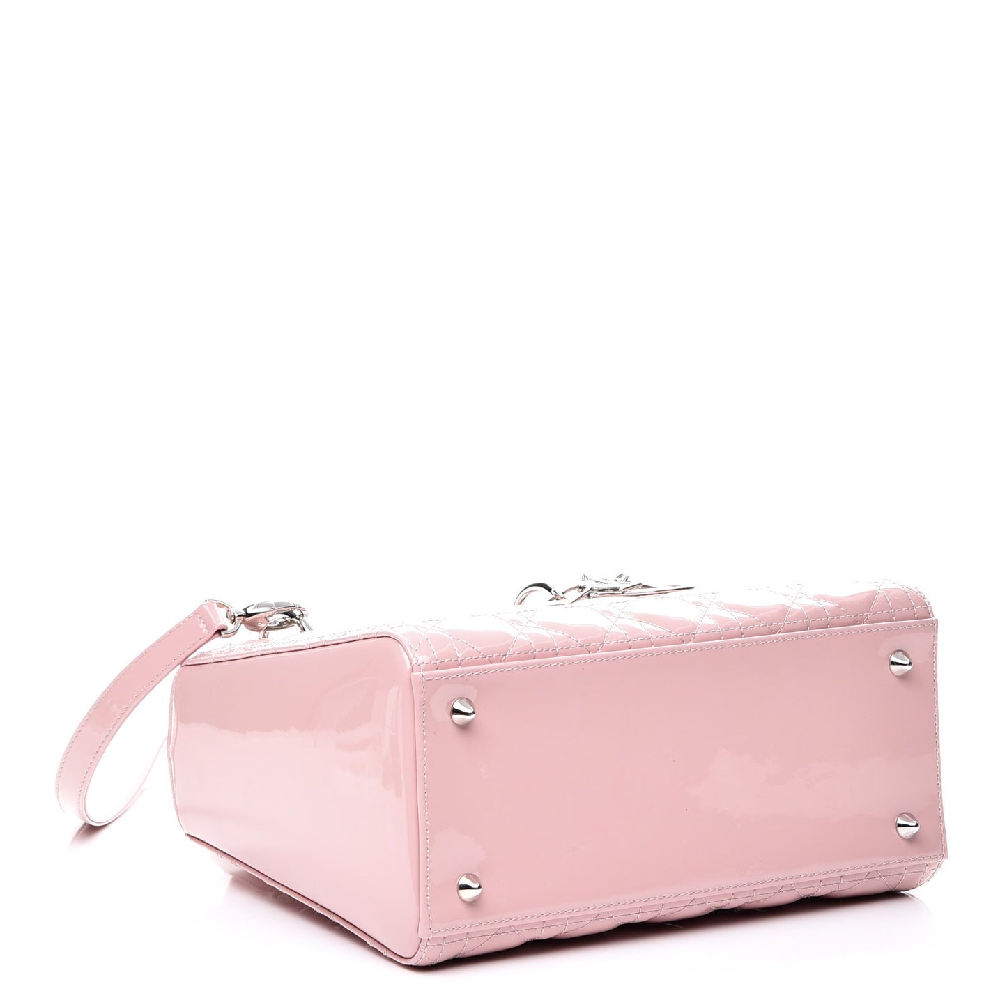 Patent Cannage Medium Lady Dior Rose Clair