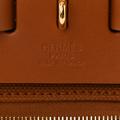 Hermes Military Toile Vache Hunter Herbag Zip Retourne 31 PM Fauve 7 of 12