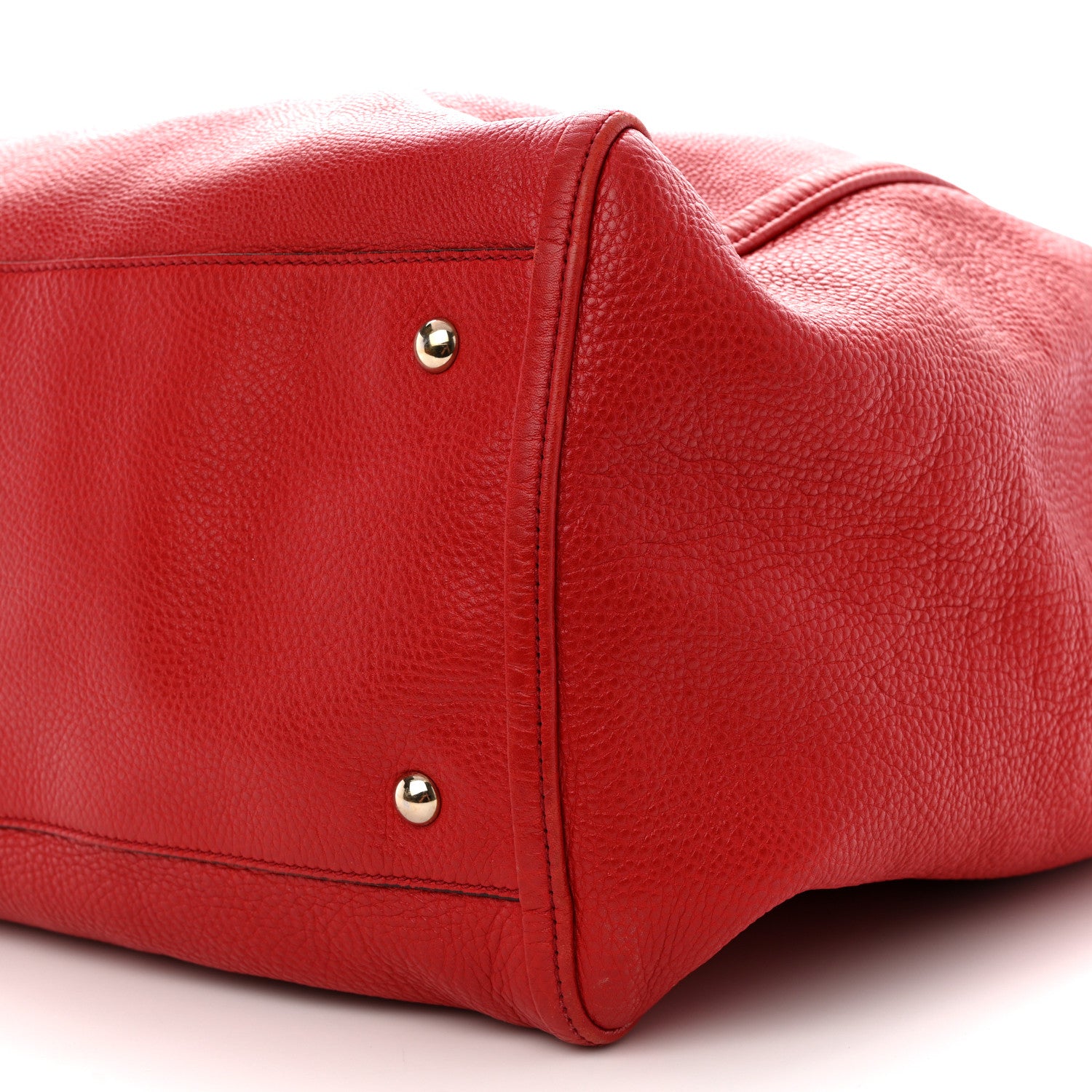 Gucci Pebbled Calfskin Large Soho Shoulder Bag Red Red 10 of 17