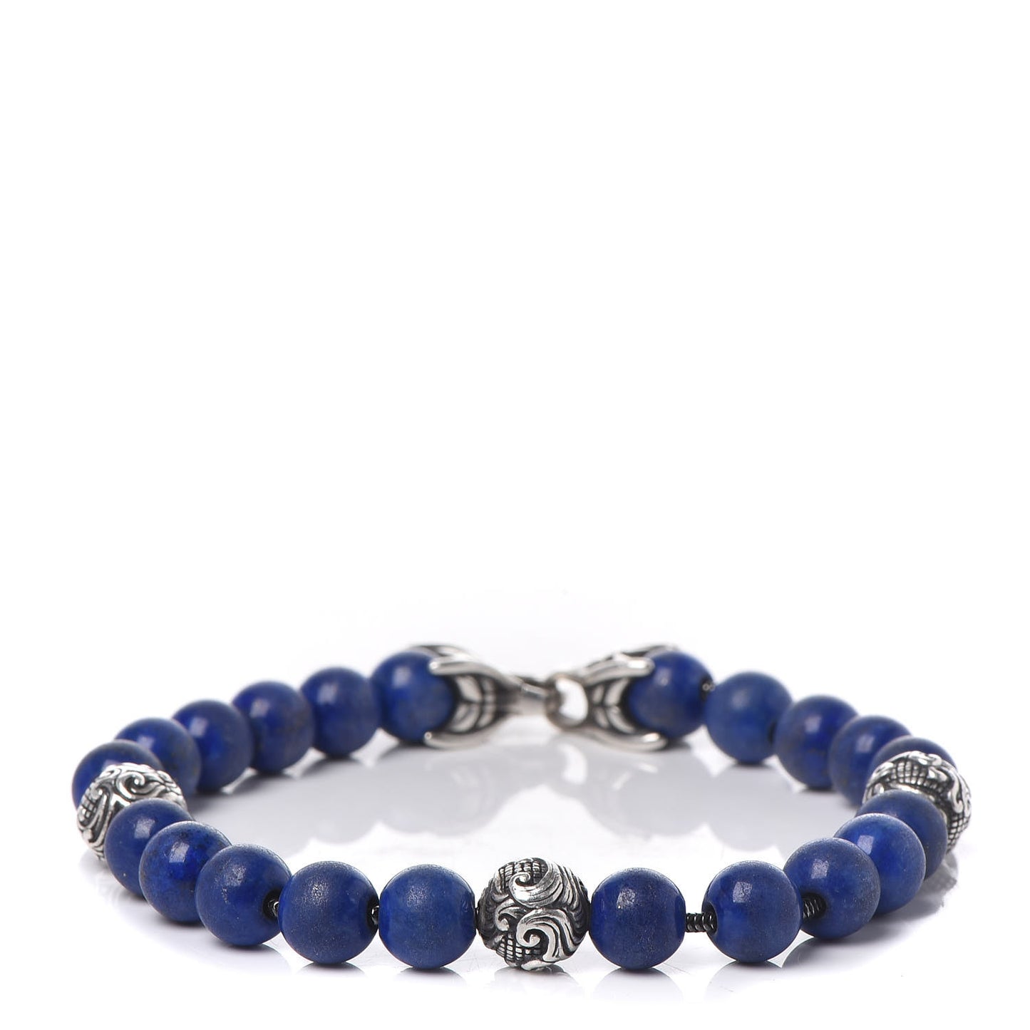 Sterling Silver Lapis Lazuli 8mm Spiritual Beads Bracelet