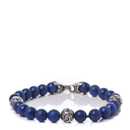 David Yurman Sterling Silver Lapis Lazuli 8mm Spiritual Beads Bracelet 1 of 4