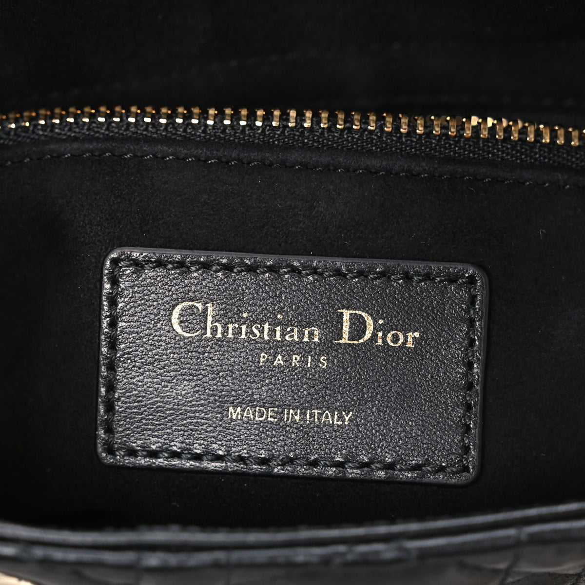 Christian Dior Lambskin Cannage Small Lady Dior With Strap Black 6 of 11