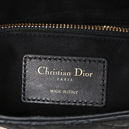 Christian Dior Lambskin Cannage Small Lady Dior With Strap Black 6 of 11