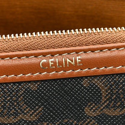 Celine Triomphe Canvas Calfskin Mini Clutch on Chain Tan 6 of 9