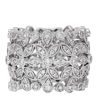 Parker & West by FASHIONPHILE 18K White Gold Diamond 1.23ctw Floral Ring  54 7 1 of 10