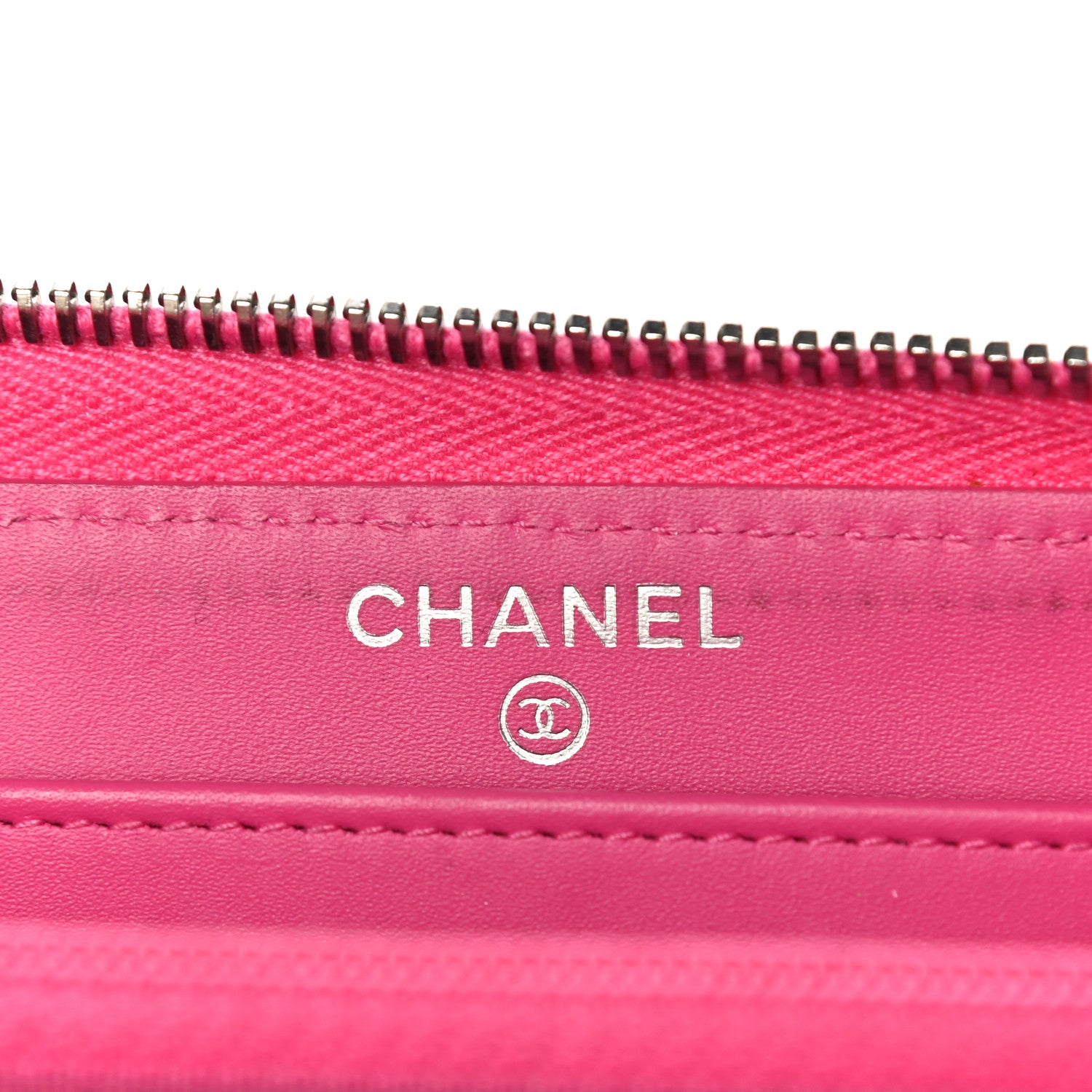 Chanel Caviar Quilted Large Gusset Zip Around Wallet Pink 7 of 21