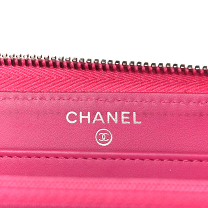 Chanel Caviar Quilted Large Gusset Zip Around Wallet Pink 7 of 21