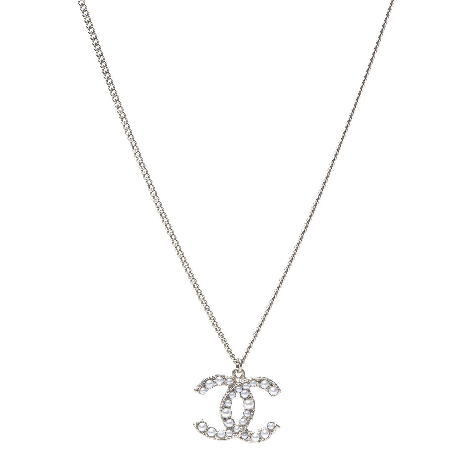Chanel Pearl CC Pendant Necklace Gold 1 of 3