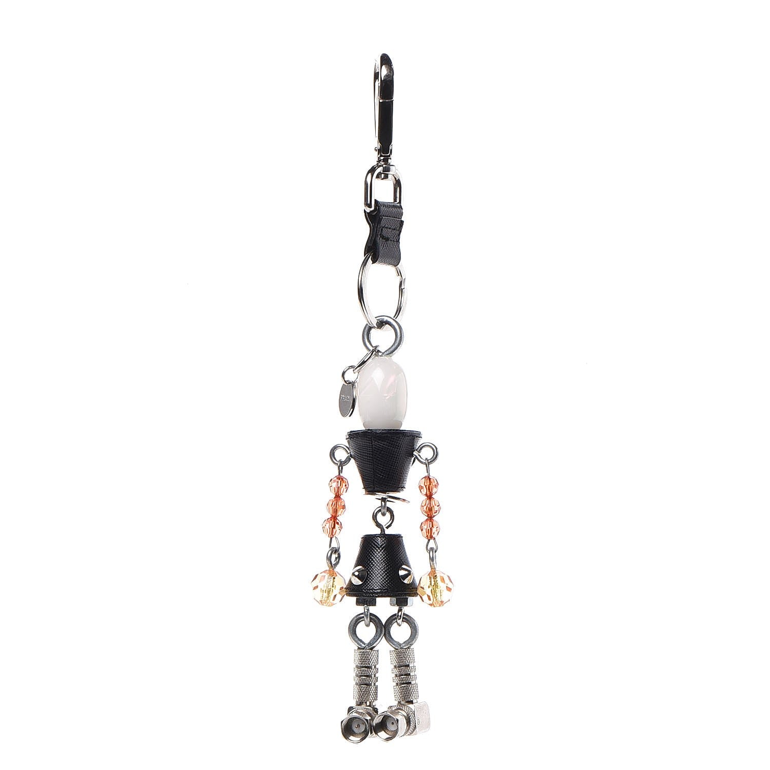 Prada Saffiano Robot Trick Keychain Black 1 of 4