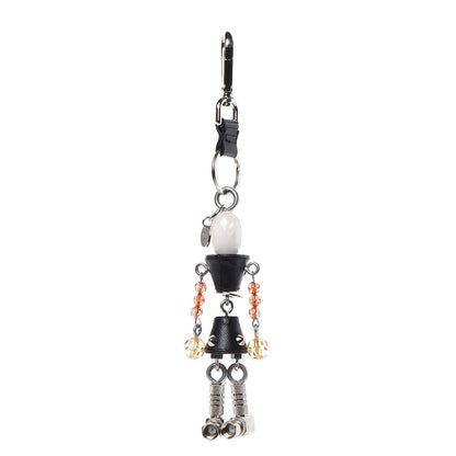 Prada Saffiano Robot Trick Keychain Black 1 of 4