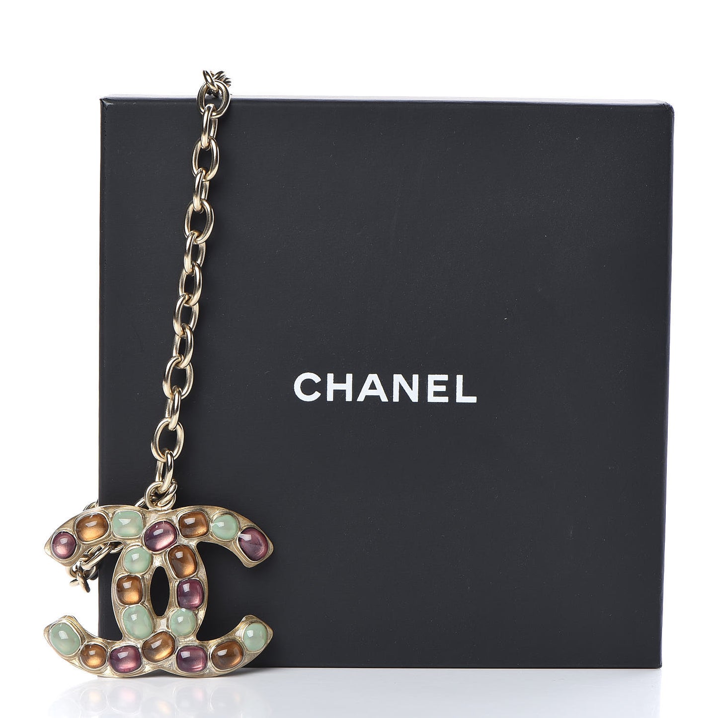Resin CC Necklace Gold Multicolor