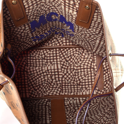 MCM Visetos Medium Liz Reversible Shopper Tote Cognac 8 of 16