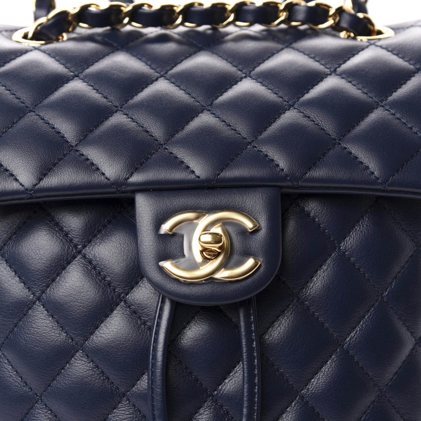 Calfskin Quilted Small Urban Spirit Backpack Navy