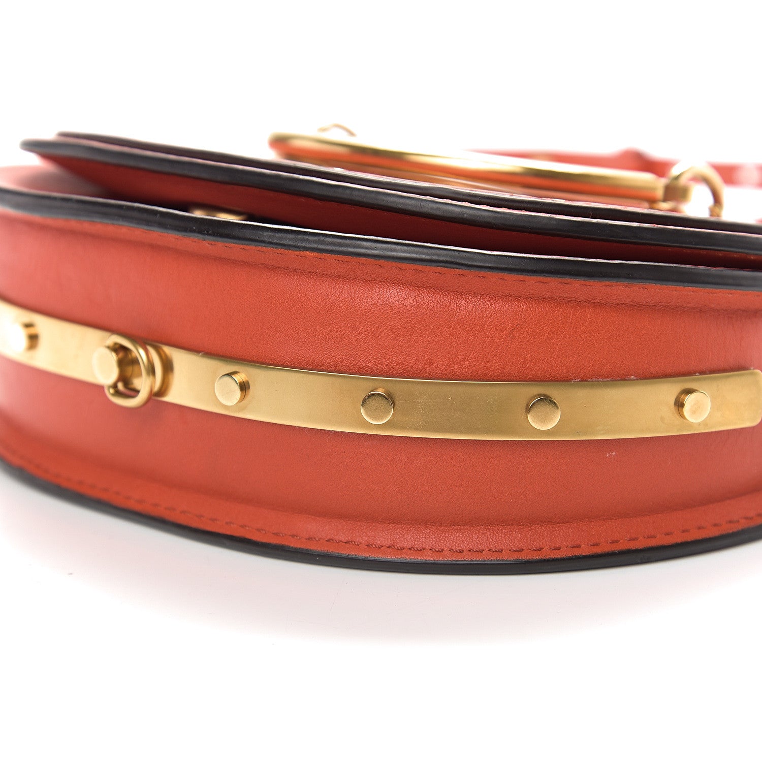 Chloe Calfskin Small Nile Bracelet Minaudiere Bag Sepia Red 8 of 9