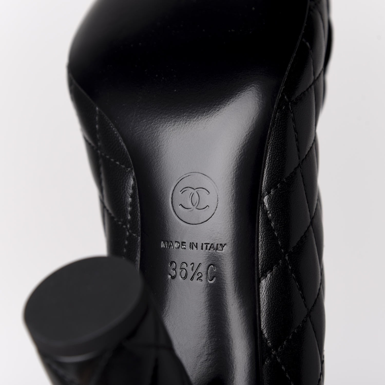 Chanel Lambskin Quilted Camellia Pumps 36.5 Black 7 of 10