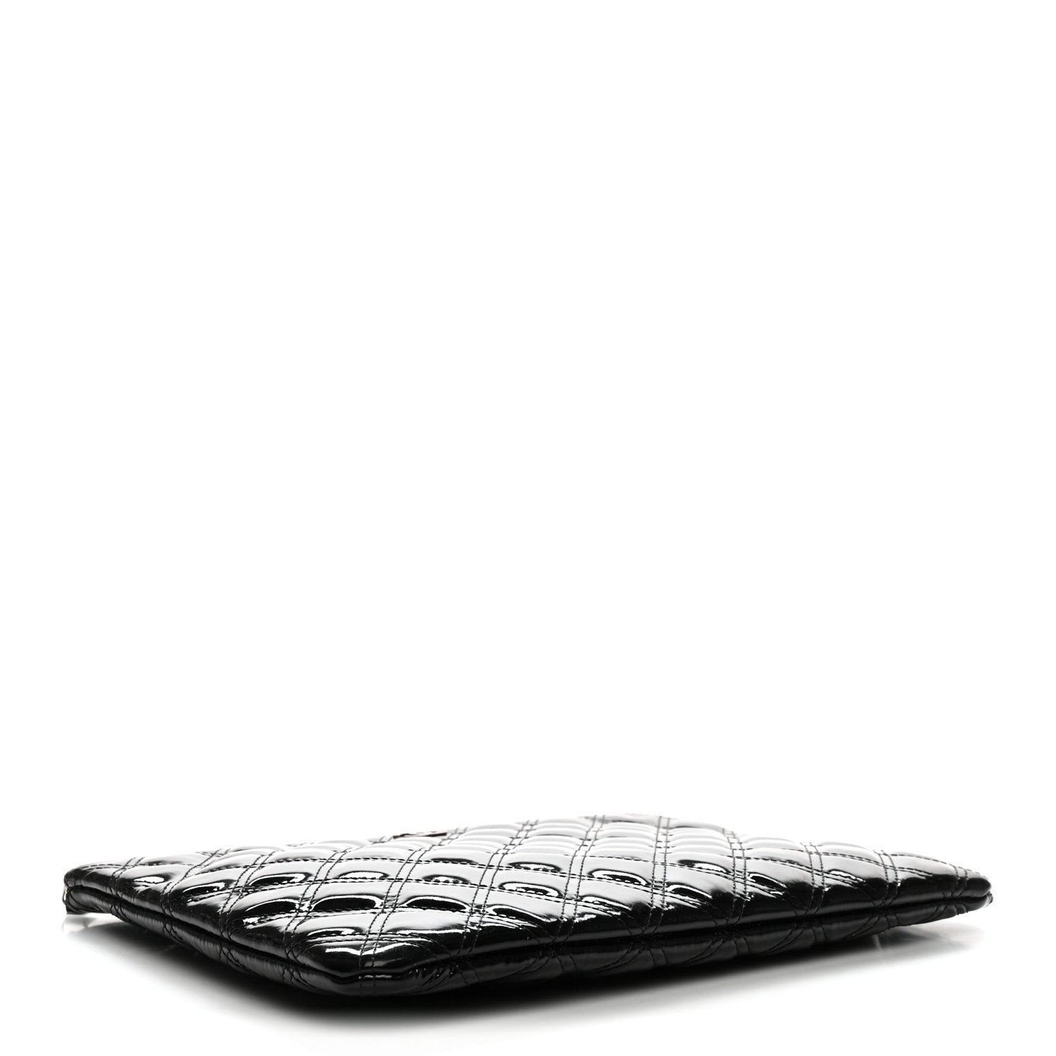 Chanel Patent Calfskin Double Stitch Quilted Cosmetic Case Black 5 of 9