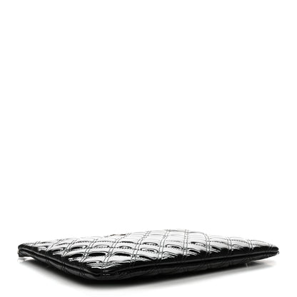 Chanel Patent Calfskin Double Stitch Quilted Cosmetic Case Black 5 of 9