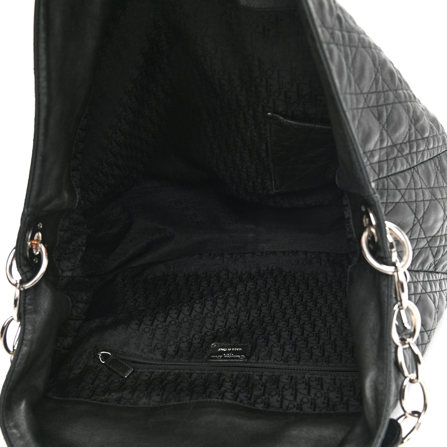 Lambskin Cannage Large Dior Soft Hobo Black