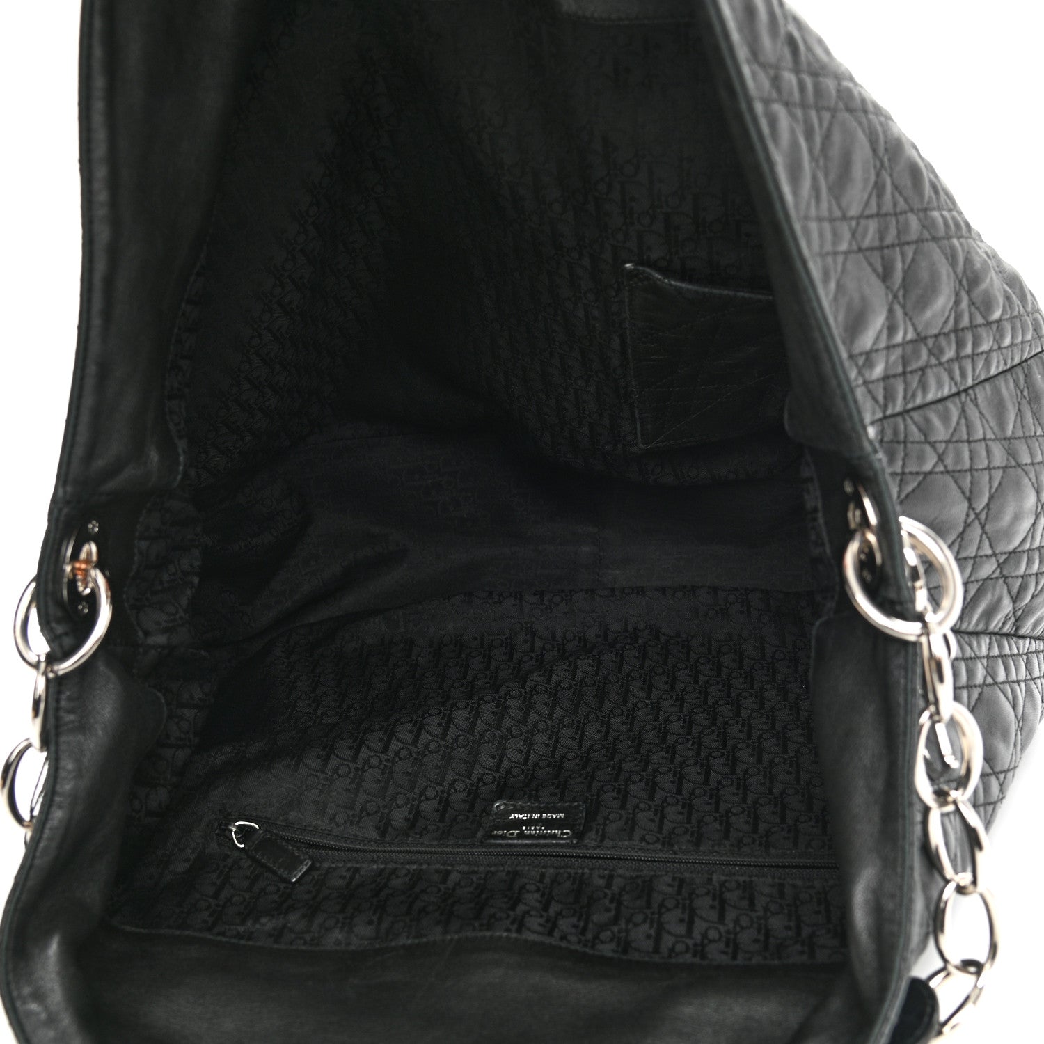 Christian Dior Lambskin Cannage Large Dior Soft Hobo Black 5 of 16