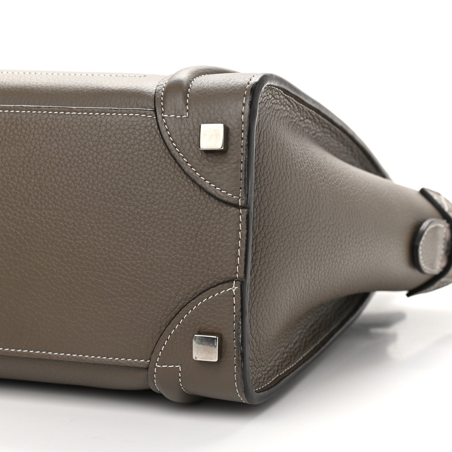 Celine Drummed Calfskin Micro Luggage Souris 9 of 9