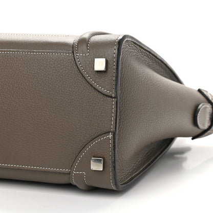 Celine Drummed Calfskin Micro Luggage Souris 9 of 9
