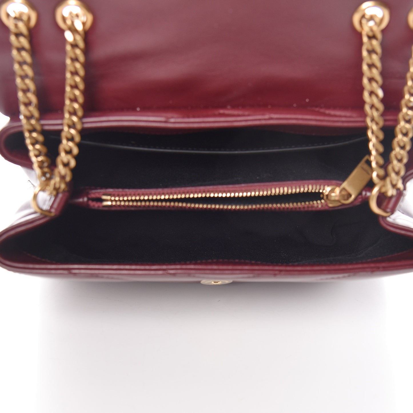 Calfskin Y Quilted Monogram Small Loulou Chain Satchel Palissandre
