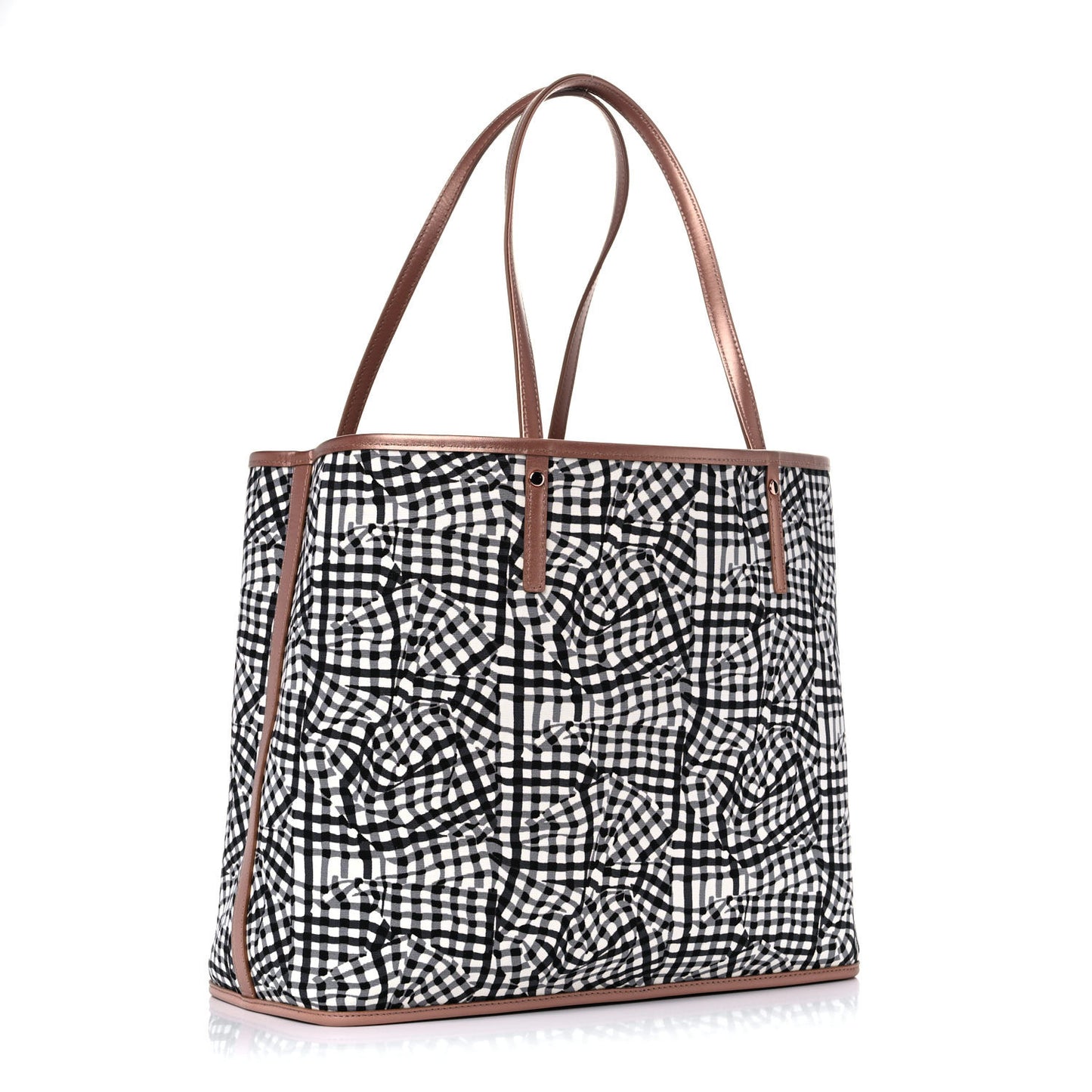 Metallic Visetos Medium Reversible Shopper Tote Champagne Gold