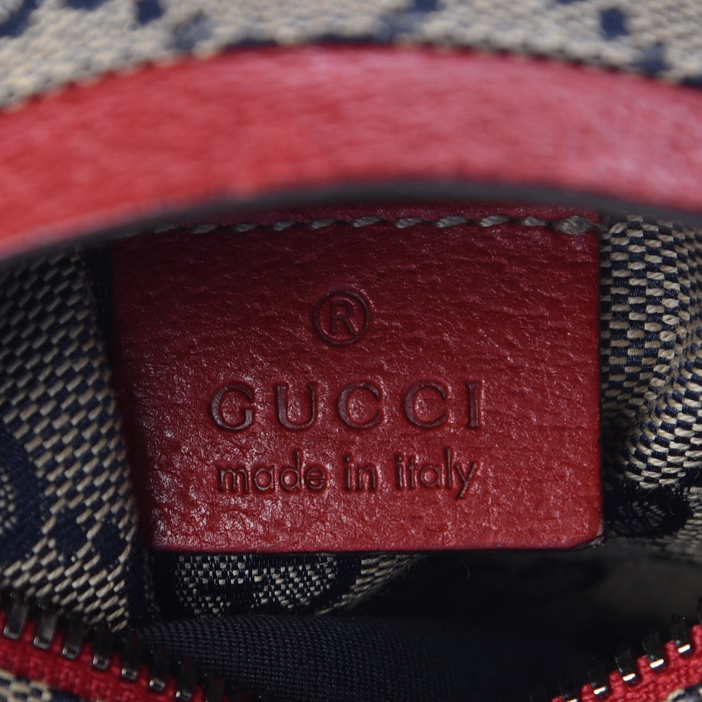 GG Monogram Web Double Pocket Belt Bag Navy Red