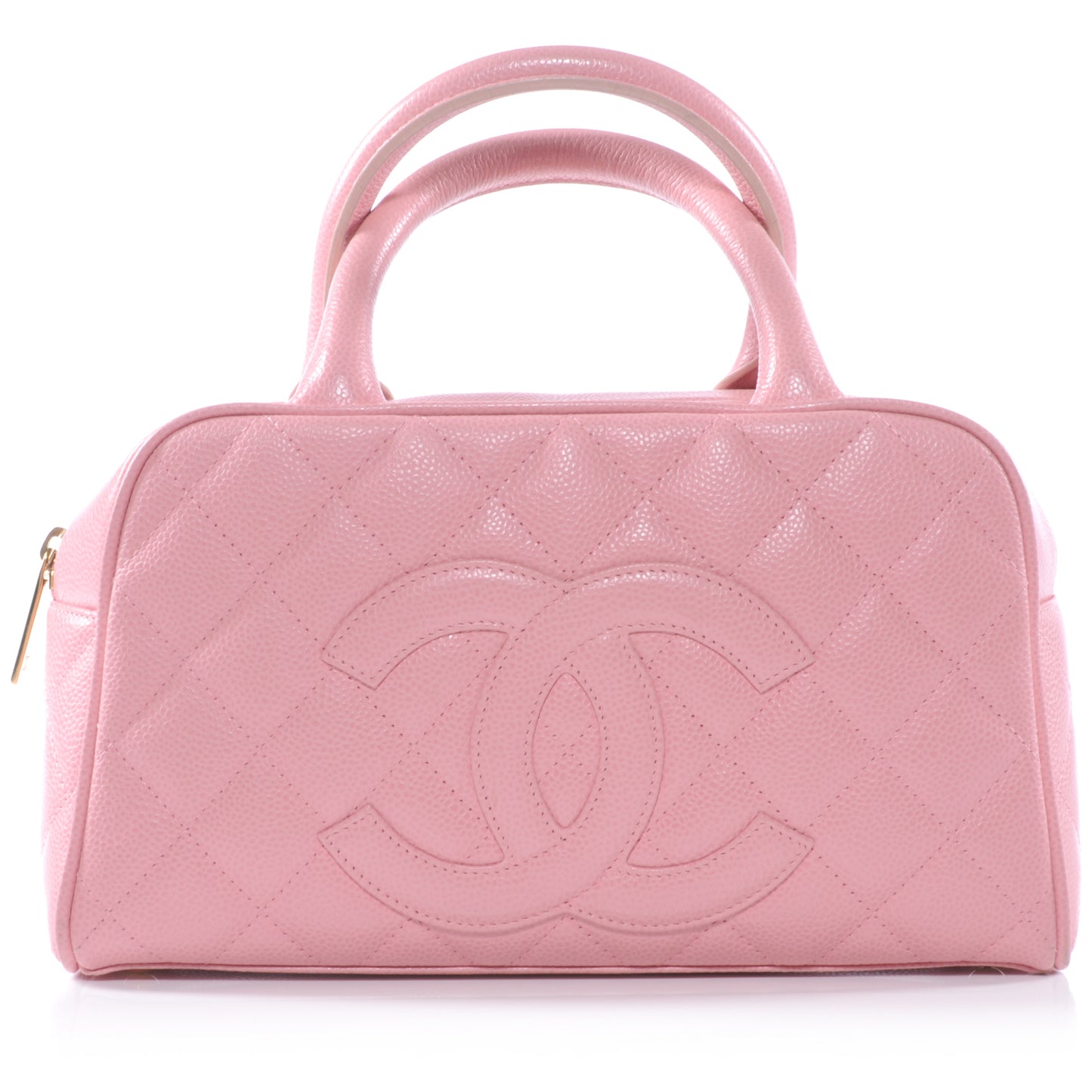 Caviar Quilted Small Bowler Pink