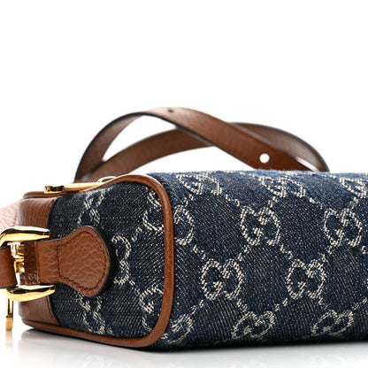 Gucci New Denim GG Monogram Dollar Calfskin Mini Ophidia Shoulder Bag Blue Tea Cuir Epilog 9 of 10