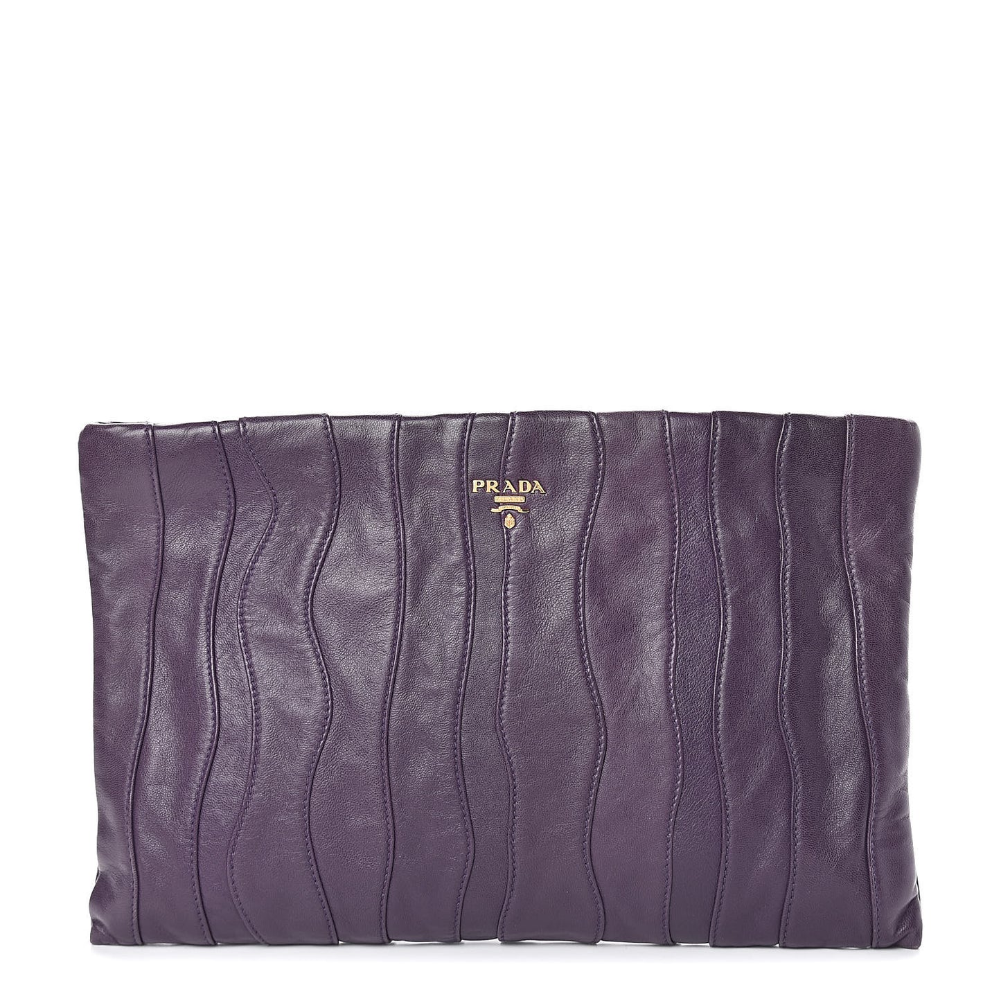 Nappa Stripes Clutch Viola