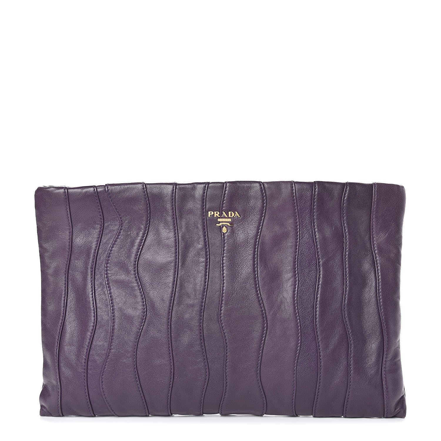 Prada Nappa Stripes Clutch Viola 1 of 7