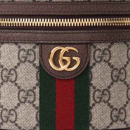 Gucci GG Supreme Monogram Textured Calfskin Web Ophidia Vanity Cosmetic Case Beige Ebony New Acero 8 of 11