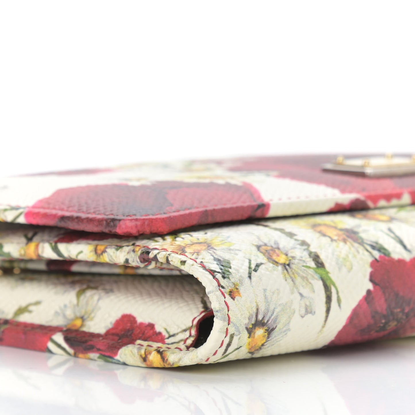 Dauphine Floral Print Wallet On Chain White Pink
