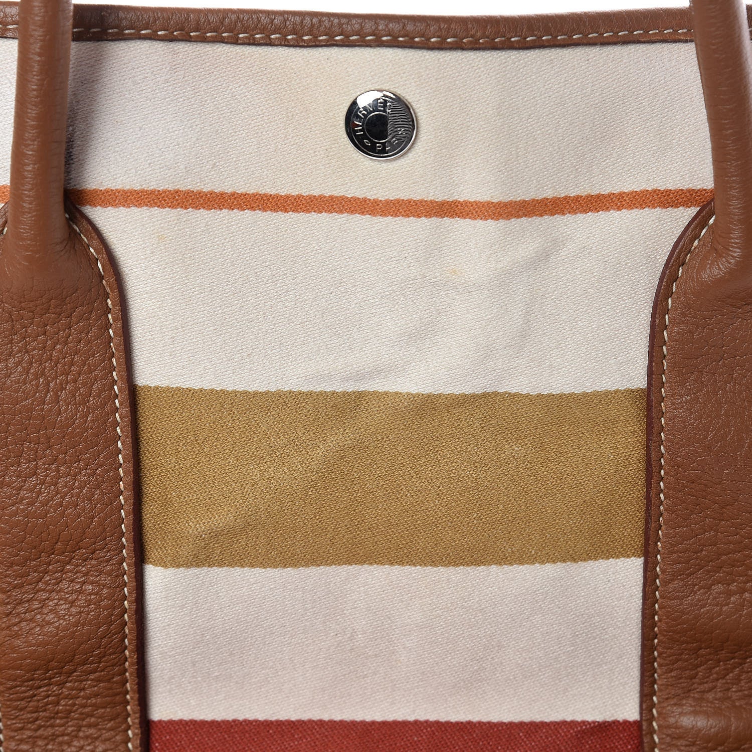 Hermes Toile Striped Negonda Garden Party 36 MM Multicolor Gold 16 of 20