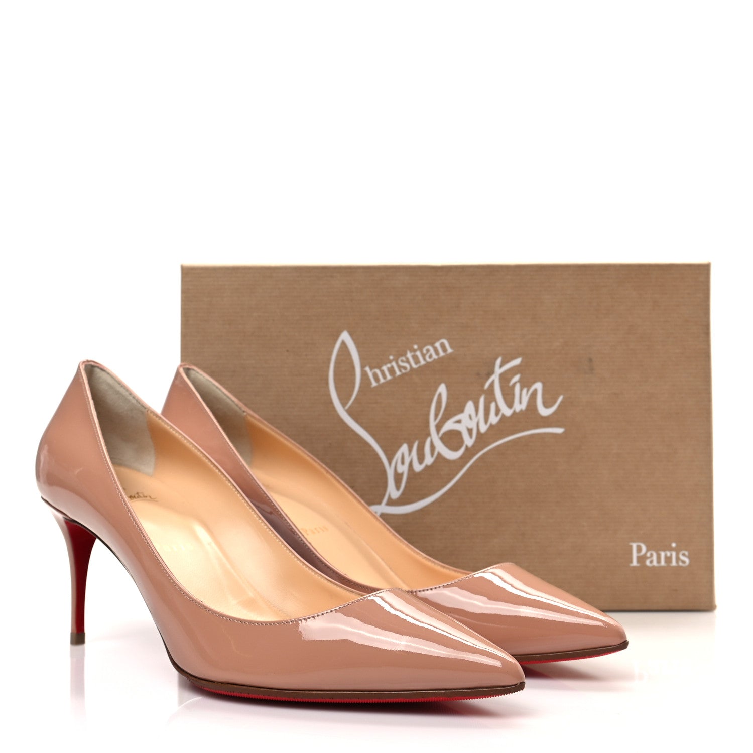 Christian Louboutin Patent Kate 70 Pumps 40 Nude 8 of 8
