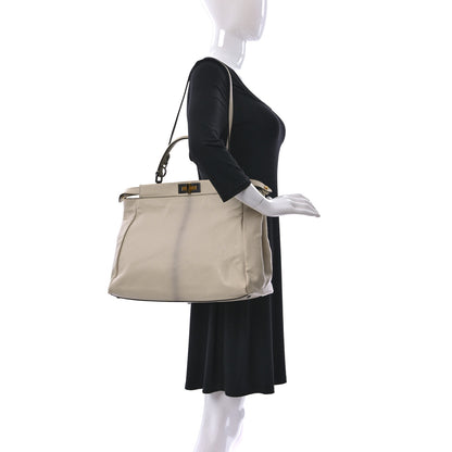 Fendi Goatskin Calf Hair Leopard Print Large Peekaboo Iconic Satchel Beige 2 of 10