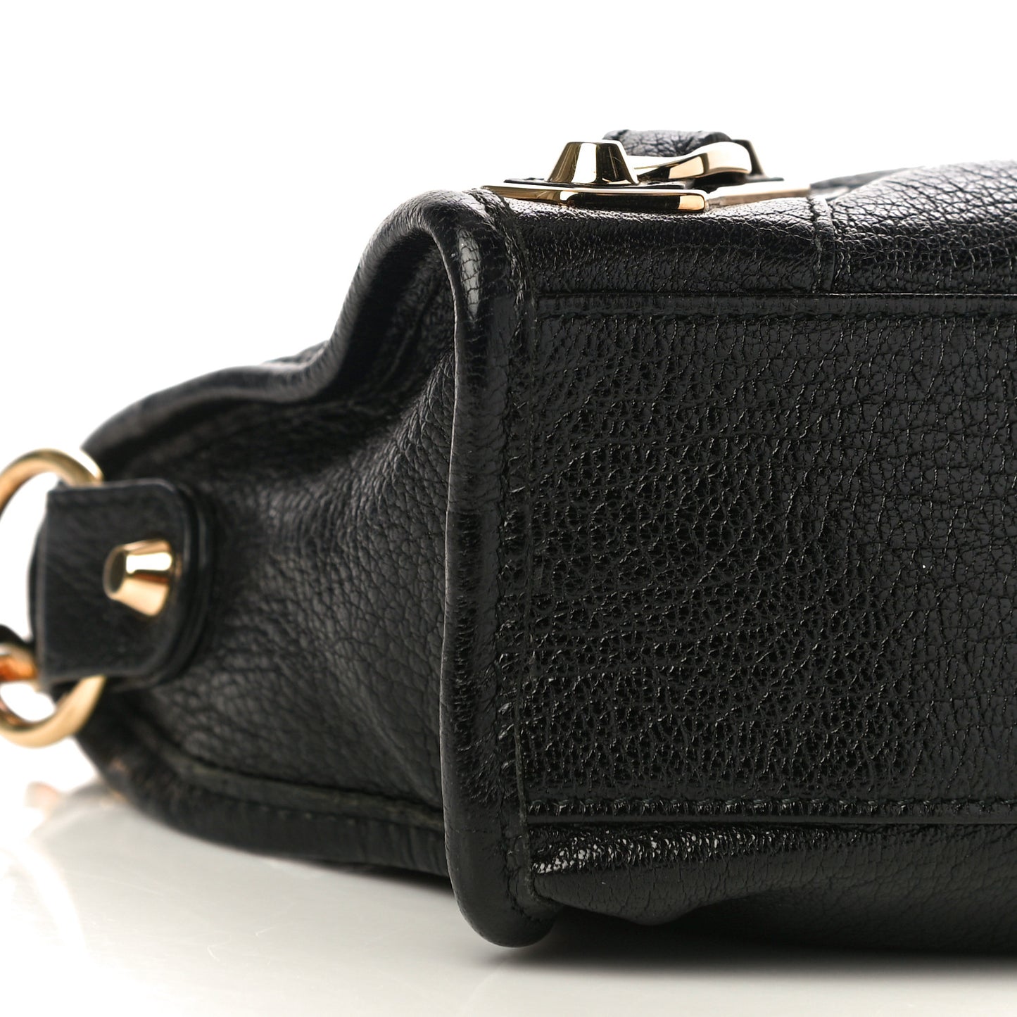 Chevre Gold Metallic Edge Hardware Mini City Black