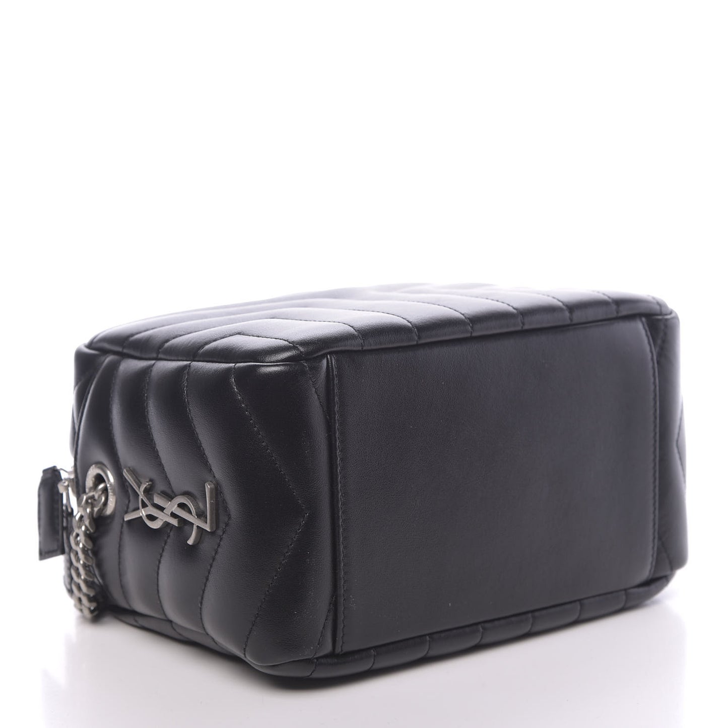 Calfskin Y Quilted Monogram Small Loulou Bowling Bag Black